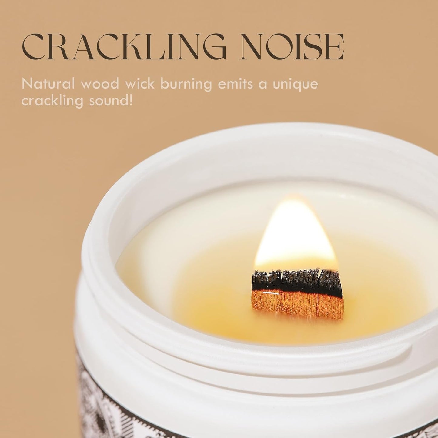 Set the Mood with Cozy Scents! 🕯️ Wood Wick Scented Candles | Crackling Soy Candles in Vanilla & Cream – Perfect Gift for Him & Her!