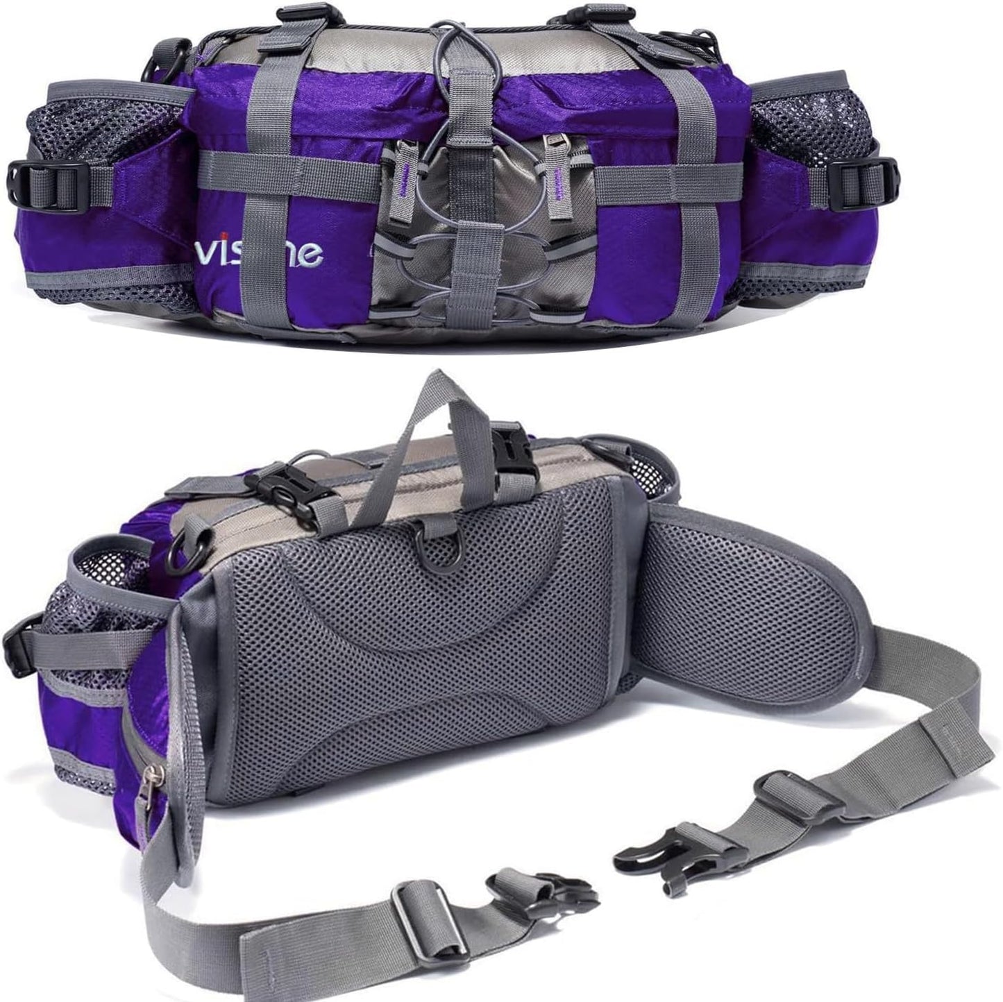 Adventure Ready! 🎒💧 Outdoor Fanny Pack – Perfect for Hiking & Fishing with 2 Water Bottle Holders! 🌲🎣