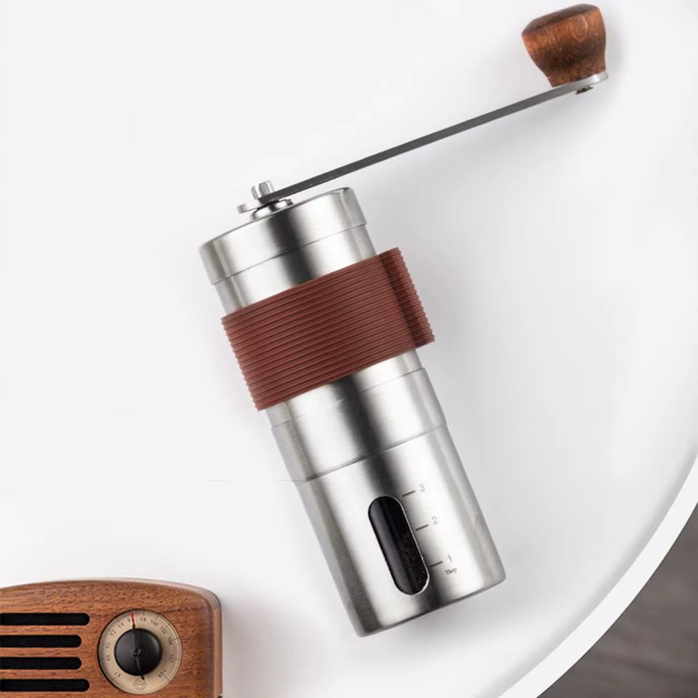 Grind Fresh, Brew Better! ☕️ Stainless Steel Manual Coffee Grinder – Handmade Burr Mill for Perfectly Ground Coffee at Home!