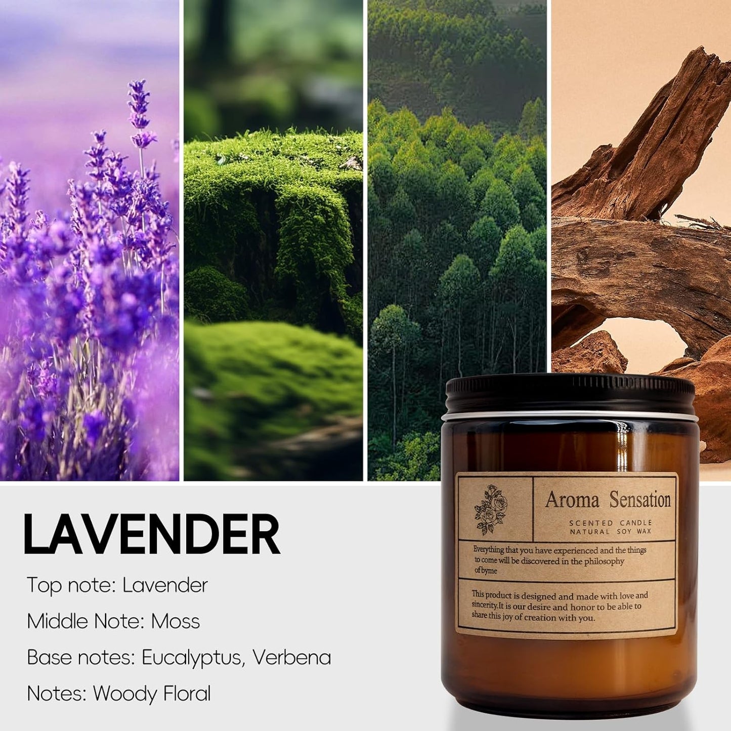 Relax & Unwind Naturally! 🕯️🌿 Organic Lavender Candles – Non-Toxic Soy Wax for Stress Relief & Meditation (7oz) ✨💜