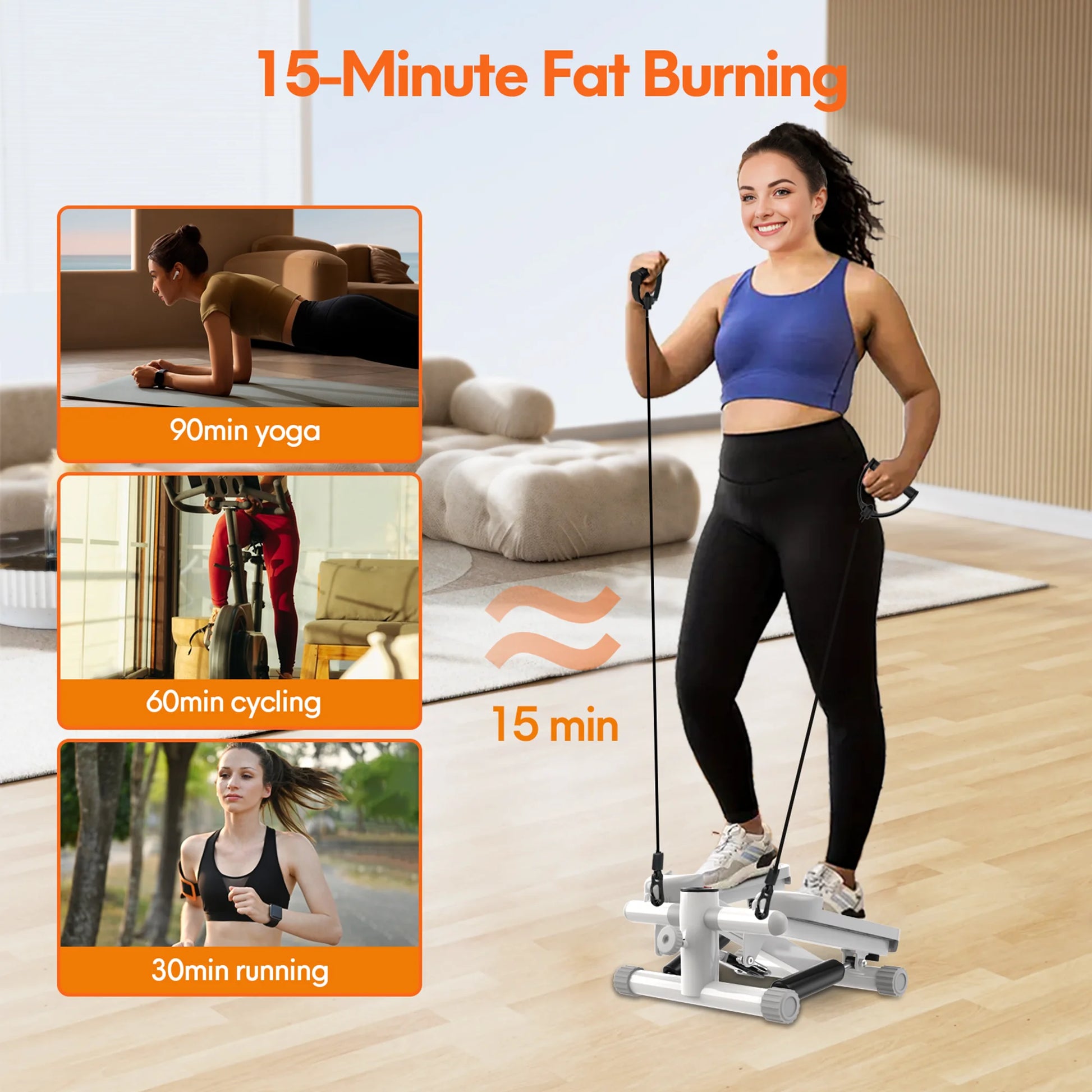 Step Up Your Fitness! 🏃‍♀️💪 Mini Stepper with Resistance Bands & LCD Monitor – Perfect for Home Workouts (330lbs Capacity) 🏋️‍♂️✨