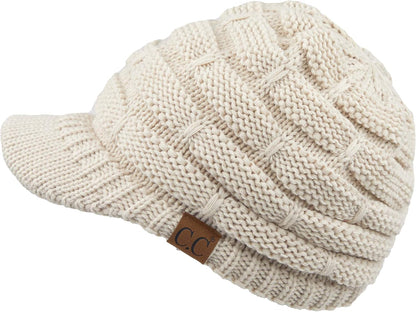 Stay Chic & Cozy! ❄️✨ Women's Ribbed Knit Hat with Brim – Perfect for Any Winter Look! 👒🧣