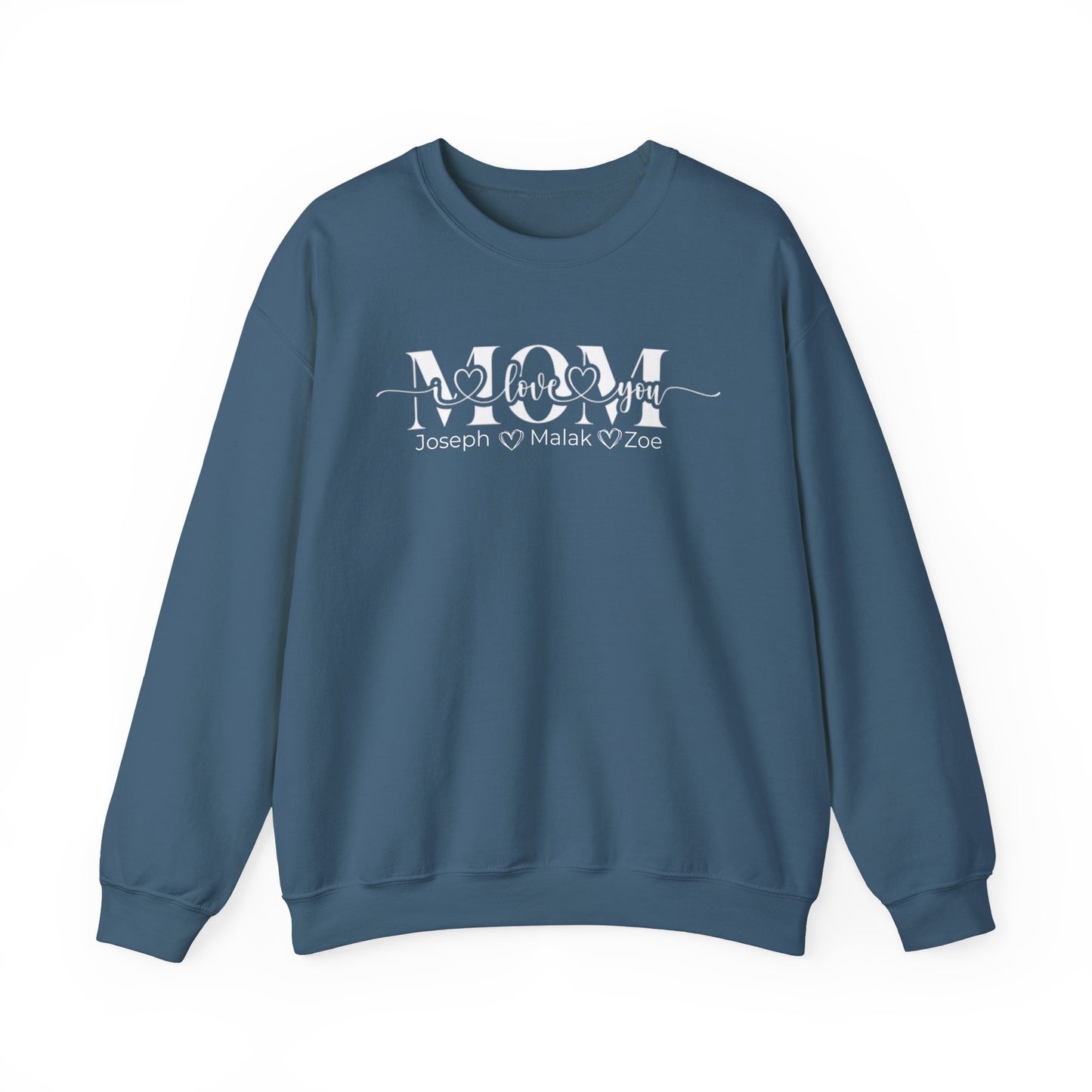 Mom Love You Personalized Sweatshirt, Mother's Day Gift, Family Sweatshirt, Cozy Mom Crewneck, Heartfelt Gift for Mom