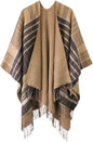 Cozy Up in Style ❄️ Women’s Vintage Poncho Cape – Tassel Details, Blanket Shawl Wrap for Chic Winter Comfort!