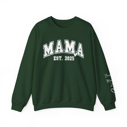 Mama Est. 2025 Sweatshirt | Cozy Unisex Crewneck, Perfect Gift for New Moms, Mother's Day, Family Celebrations, Casual Style