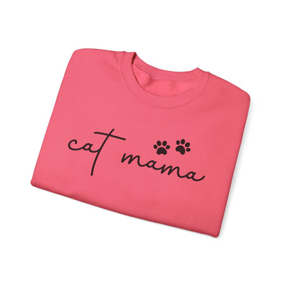 Cat Mama Heavy Blend™ Crewneck Sweatshirt, Cozy Cat Lover Gift, Pet Parent Apparel, Cute Sweatshirt for Women, Casual Cat