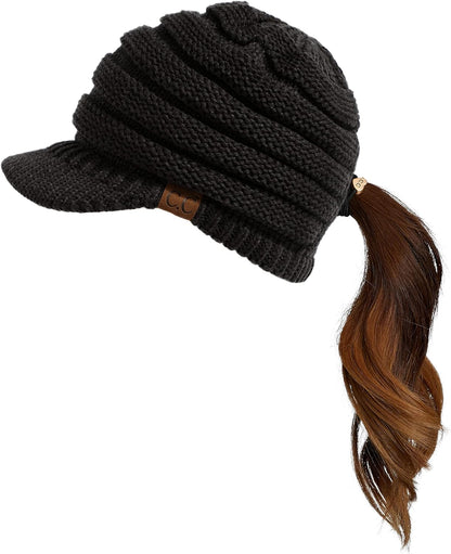 Stay Chic & Cozy! ❄️✨ Women's Ribbed Knit Hat with Brim – Perfect for Any Winter Look! 👒🧣