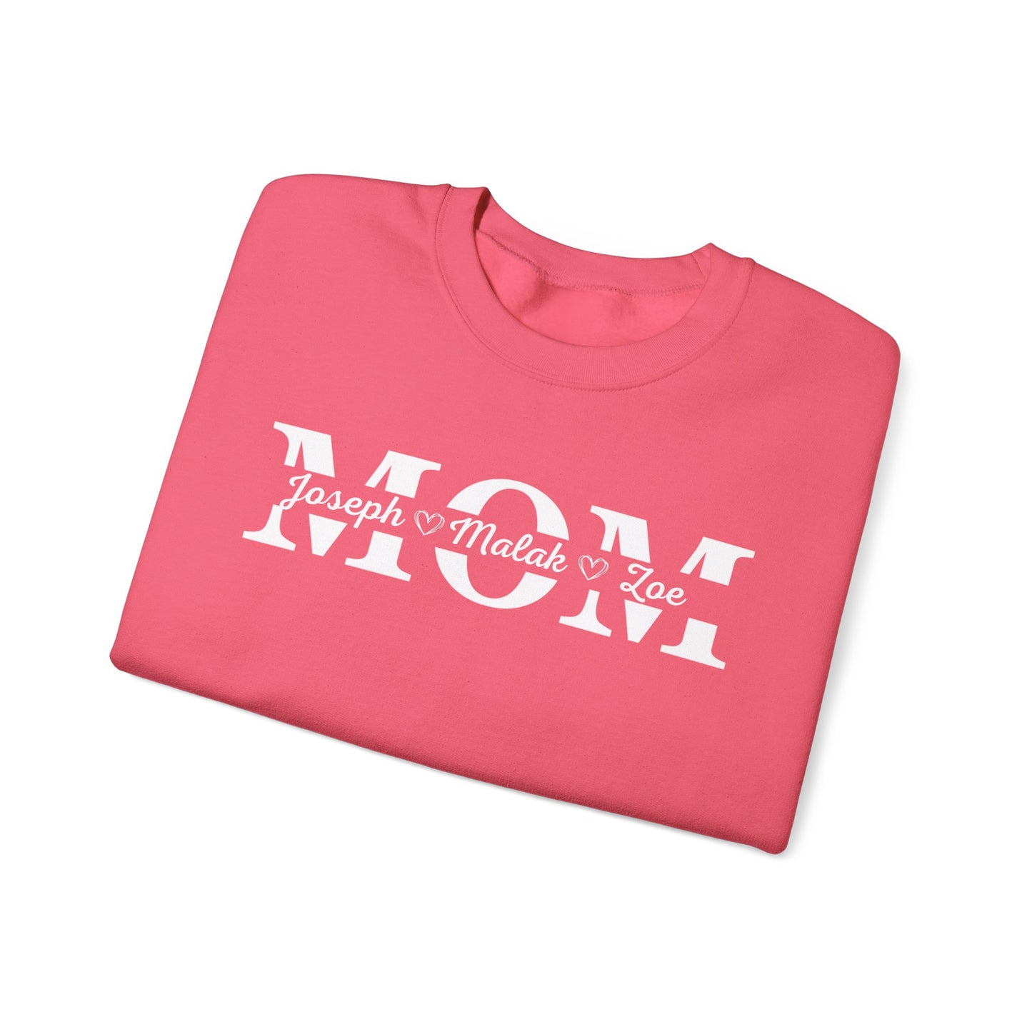 Personalized MOM Sweatshirt, Unisex Crewneck, Gift for Moms, Cozy Family Apparel, Mother's Day, Birthday Sweatshirt, Custom Name Sweatshirt