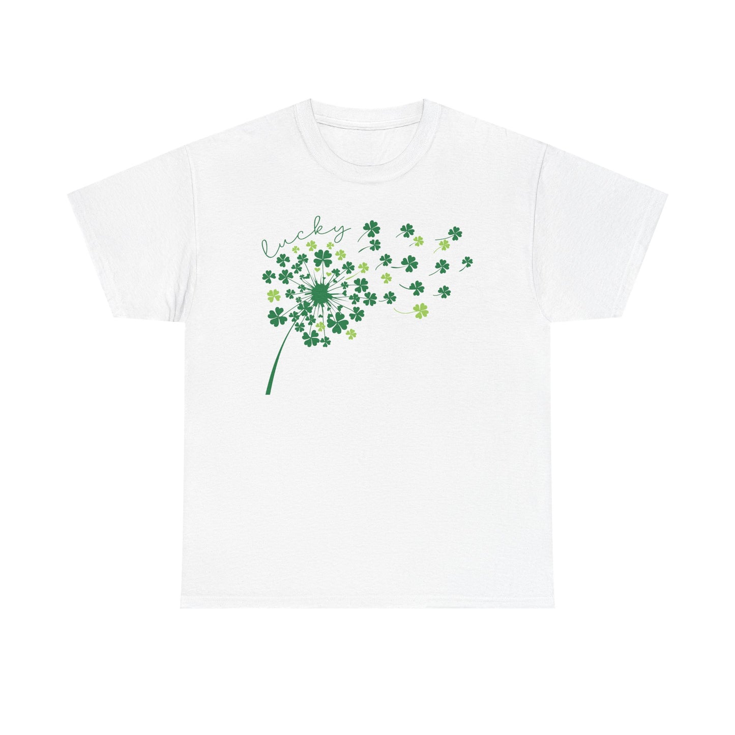 Lucky Clover Tee, St Patrick's Day Shirt, Spring Apparel, Gift for Him/Her, Clover Design T-shirt, Unisex Heavy Cotton, Fashion Top