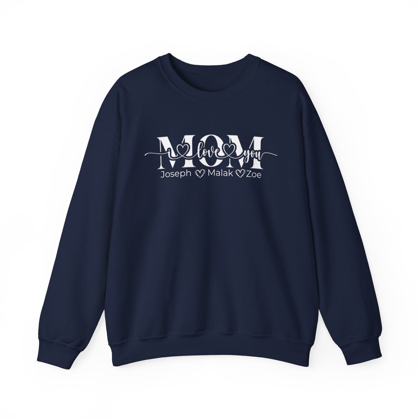 Mom Love You Personalized Sweatshirt, Mother's Day Gift, Family Sweatshirt, Cozy Mom Crewneck, Heartfelt Gift for Mom