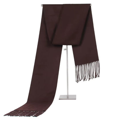 Stay Warm in Style ❄️ Men's Vintage Black Cashmere Scarf – Luxury, Soft & Cozy with Tassels! Perfect for Winter Elegance.