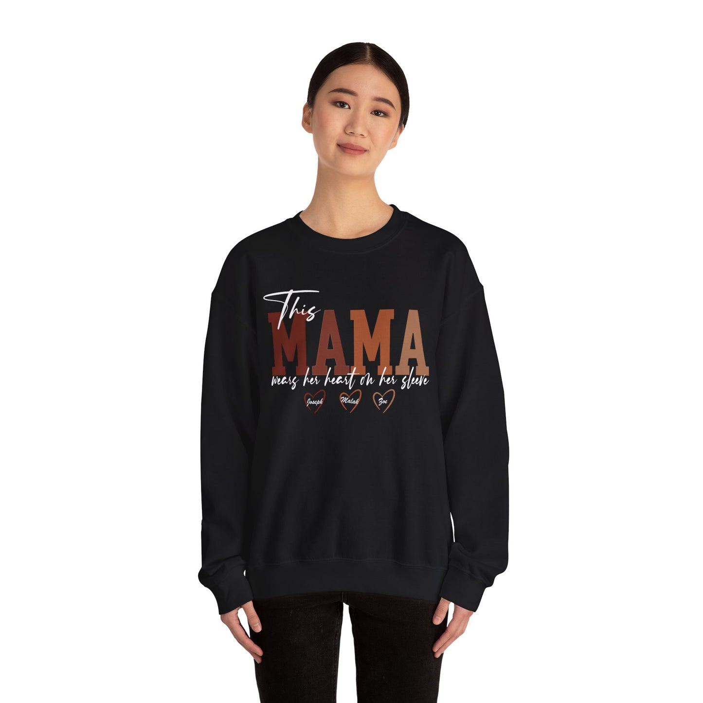 This Mama Heavy Blend Crewneck Sweatshirt | Perfect Gift for Mother's Day, Cozy Casual Wear, Family Gathering, Parenting, Love