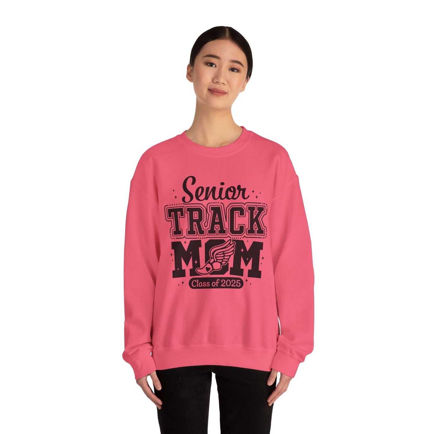 Senior Track Mom Crewneck Sweatshirt, Perfect Gift for Athletic Moms, Class of 2025 Celebration, Sports Apparel, Comfy Layer