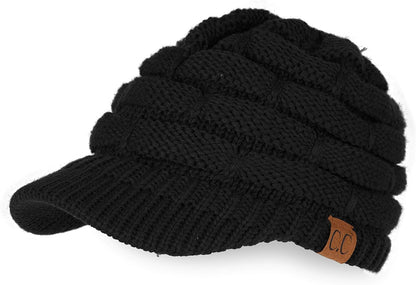 Stay Chic & Cozy! ❄️✨ Women's Ribbed Knit Hat with Brim – Perfect for Any Winter Look! 👒🧣