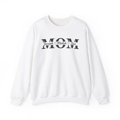 Personalized MOM Sweatshirt, Unisex Crewneck, Gift for Moms, Cozy Family Apparel, Mother's Day, Birthday Sweatshirt, Custom Name Sweatshirt