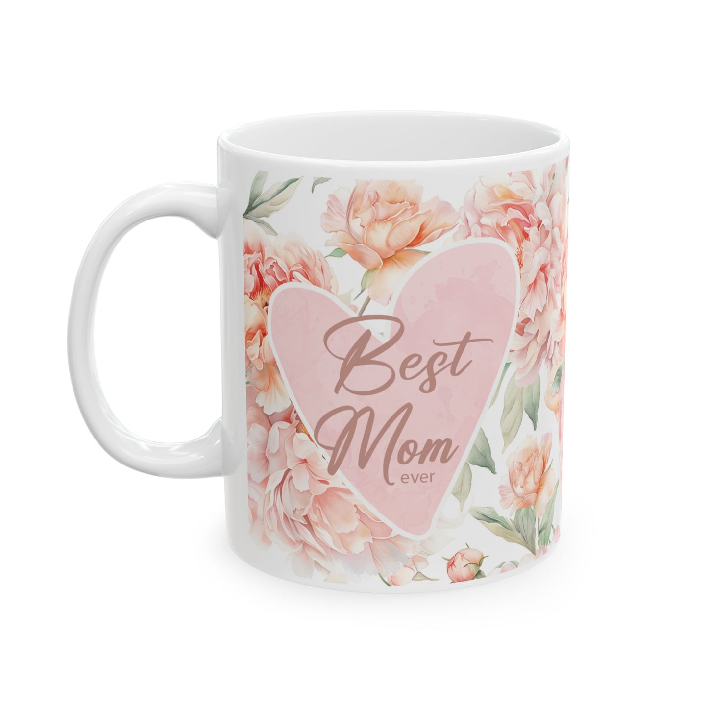 Floral Love Ceramic Mug, Beautiful Peony Design, Perfect Gift for Mother's Day, Birthday, Wedding, or Home Decor