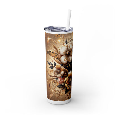 Floral Mama Skinny Tumbler, 20oz, Stylish Drinkware for Moms, Perfect for Birthdays, Mothers Day, Home, Travel Use, Elegant Gift