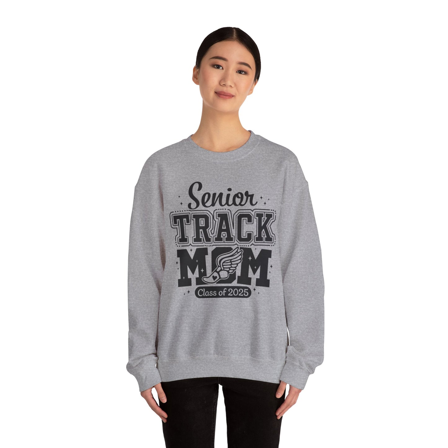 Senior Track Mom Crewneck Sweatshirt, Perfect Gift for Athletic Moms, Class of 2025 Celebration, Sports Apparel, Comfy Layer