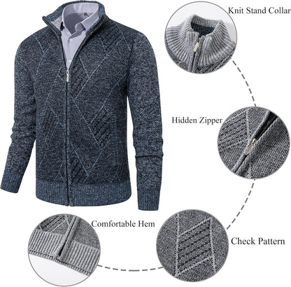 Stay Cozy & Stylish ✨ Men’s Casual Full-Zip Cardigan – Knitted with Pockets for Ultimate Comfort!