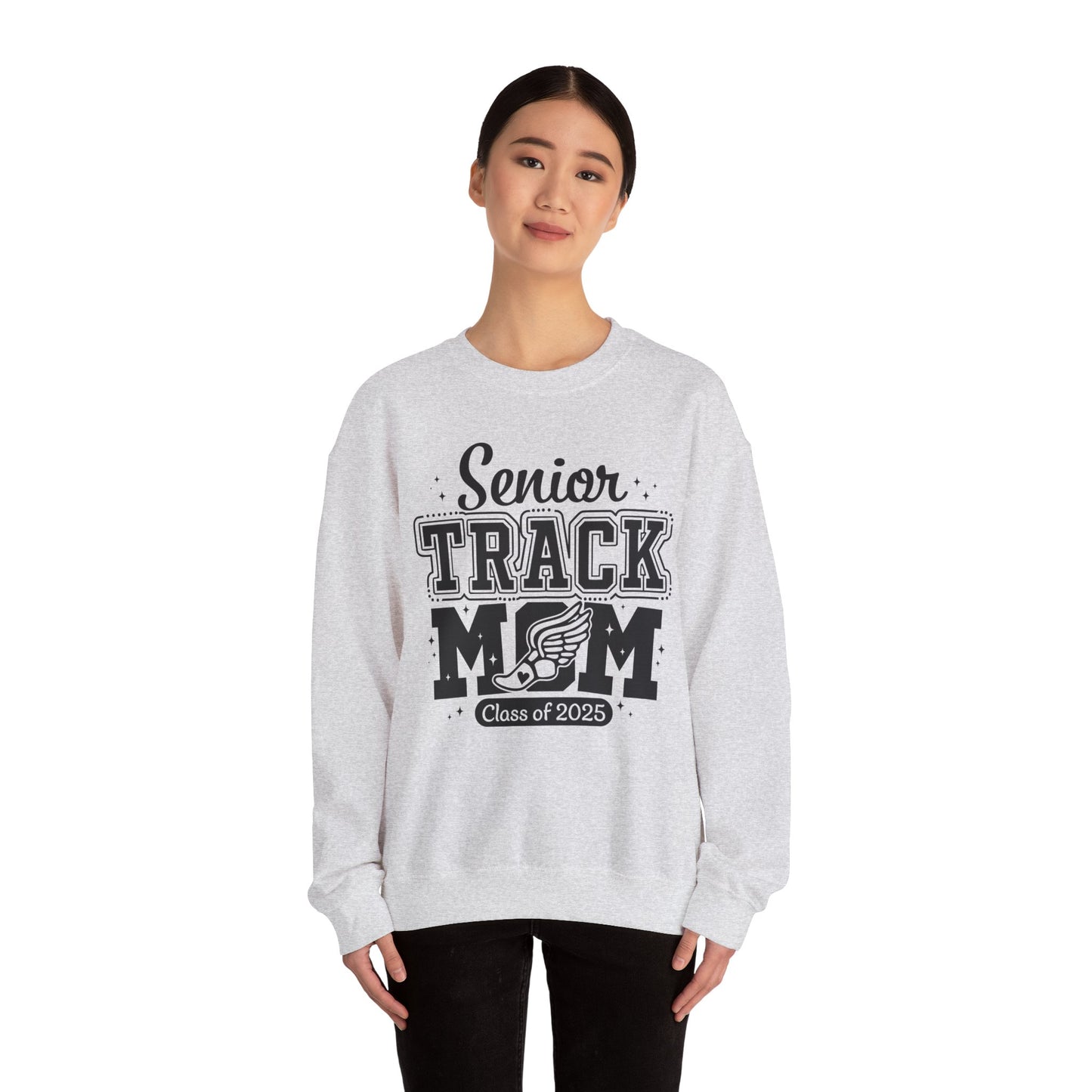 Senior Track Mom Crewneck Sweatshirt, Perfect Gift for Athletic Moms, Class of 2025 Celebration, Sports Apparel, Comfy Layer