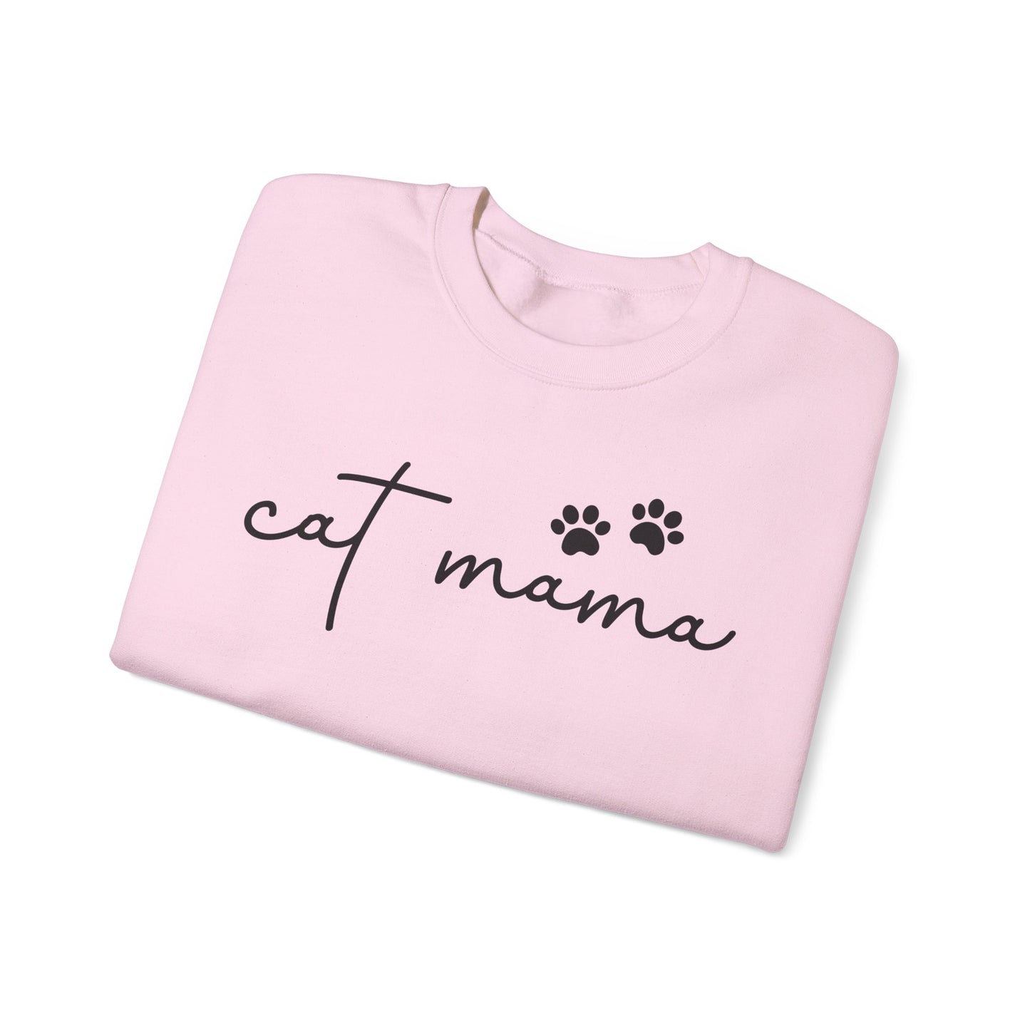 Cat Mama Heavy Blend™ Crewneck Sweatshirt, Cozy Cat Lover Gift, Pet Parent Apparel, Cute Sweatshirt for Women, Casual Cat