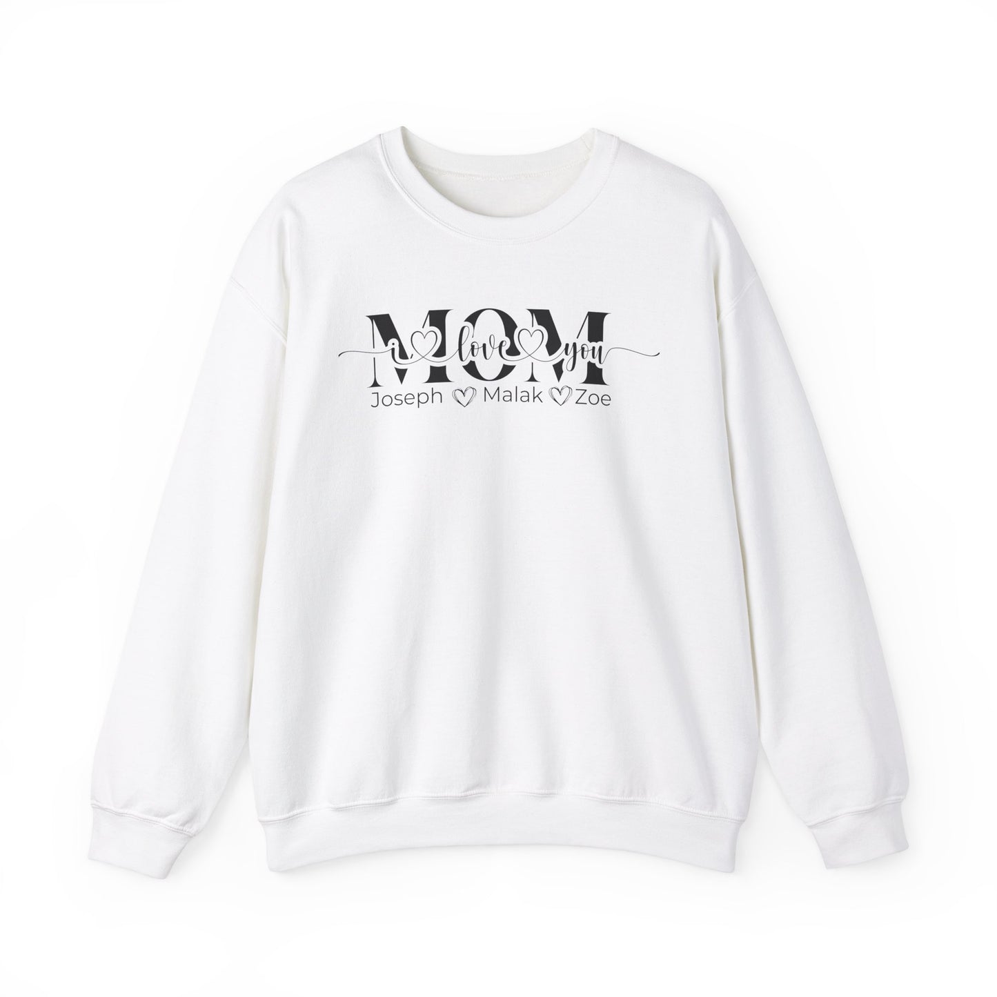 Mom Love You Personalized Sweatshirt, Mother's Day Gift, Family Sweatshirt, Cozy Mom Crewneck, Heartfelt Gift for Mom