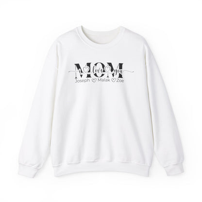 Mom Love You Personalized Sweatshirt, Mother's Day Gift, Family Sweatshirt, Cozy Mom Crewneck, Heartfelt Gift for Mom