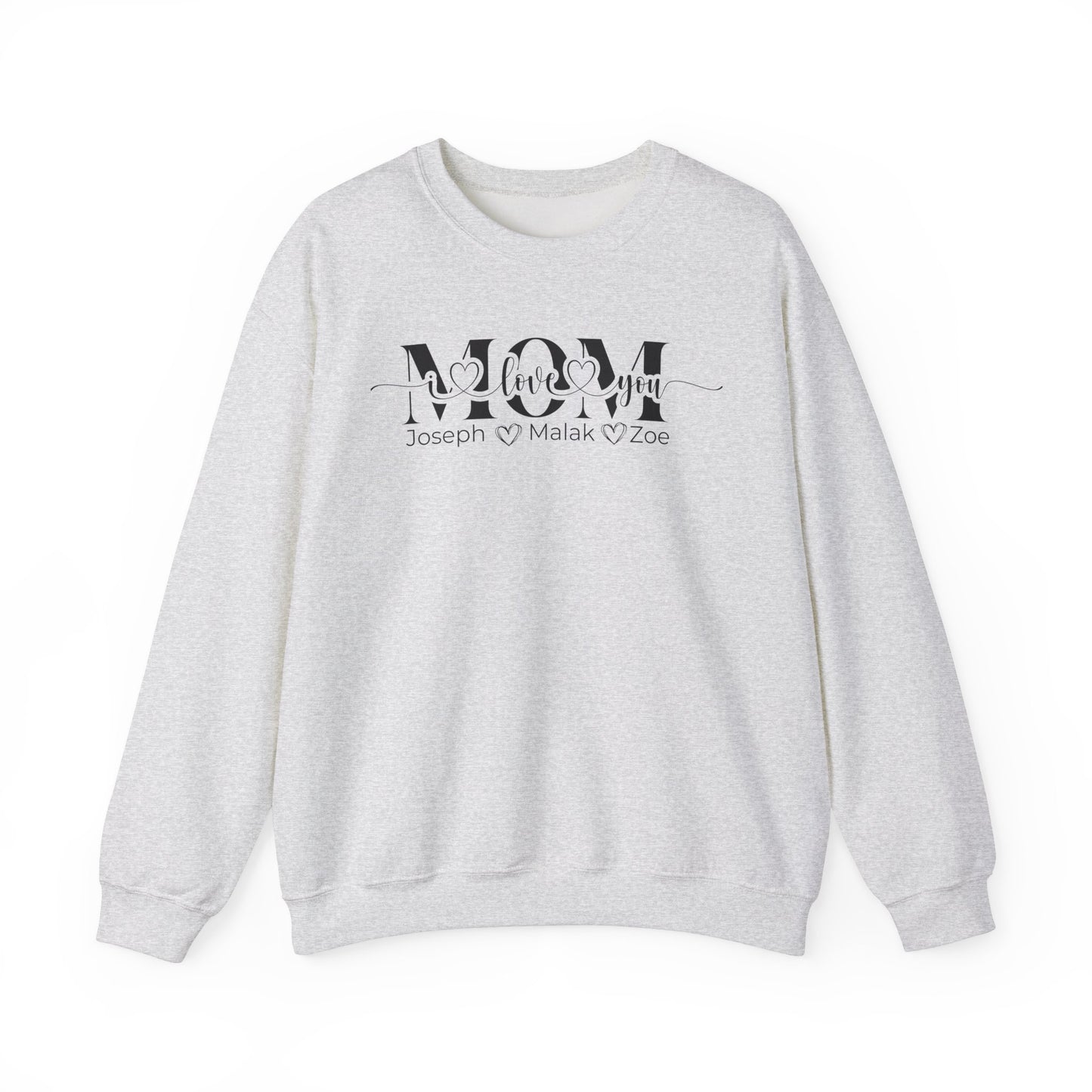 Mom Love You Personalized Sweatshirt, Mother's Day Gift, Family Sweatshirt, Cozy Mom Crewneck, Heartfelt Gift for Mom