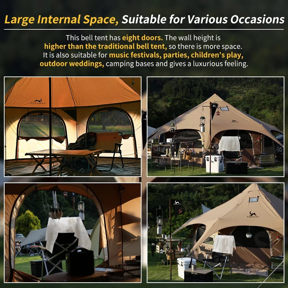 Glamp in Style! ⛺✨ 8-Person Canvas Yurt Tent with Stove Jack – Luxury Camping at Its Best (16.4ft Dia) 🌟🔥