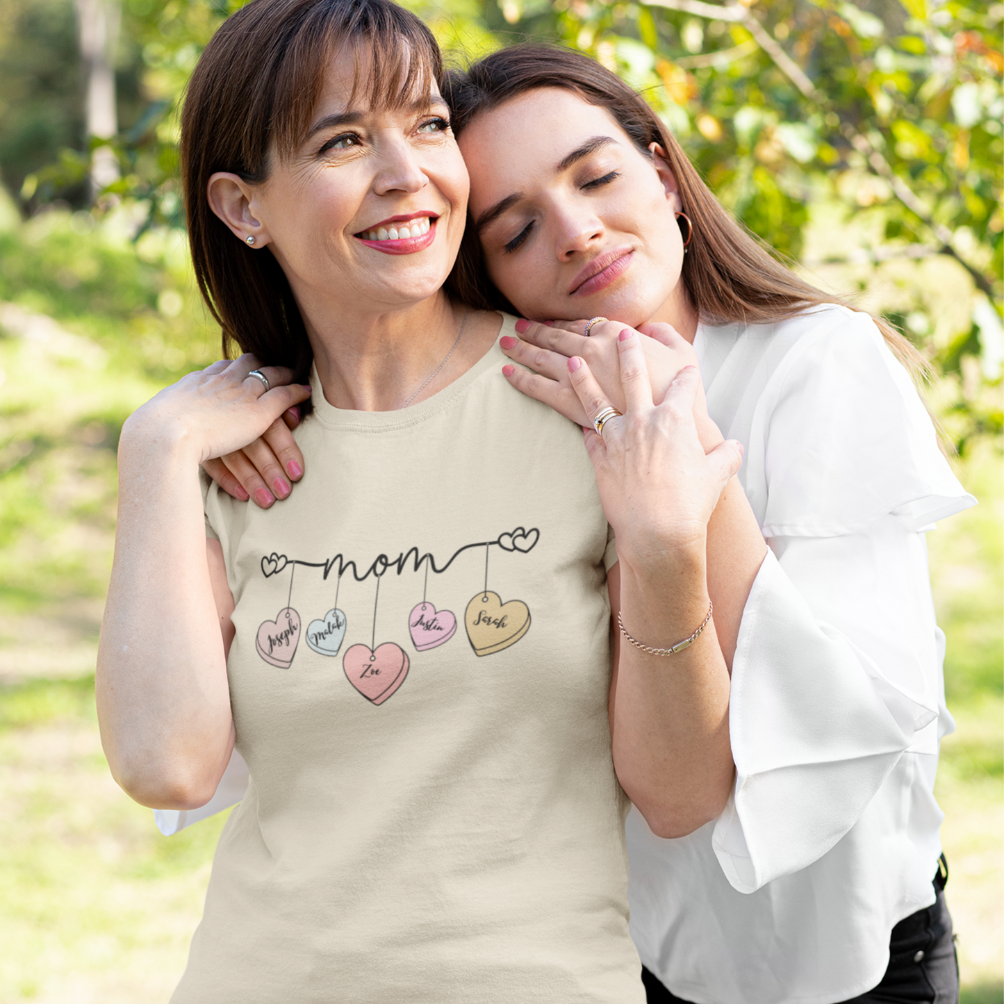 Mom Heart Unisex Heavy Cotton Tee, Gift for Mom, Mother's Day Tee, Cute Mom Shirt, Fam.ily Love Graphic Tee, Casual Wear