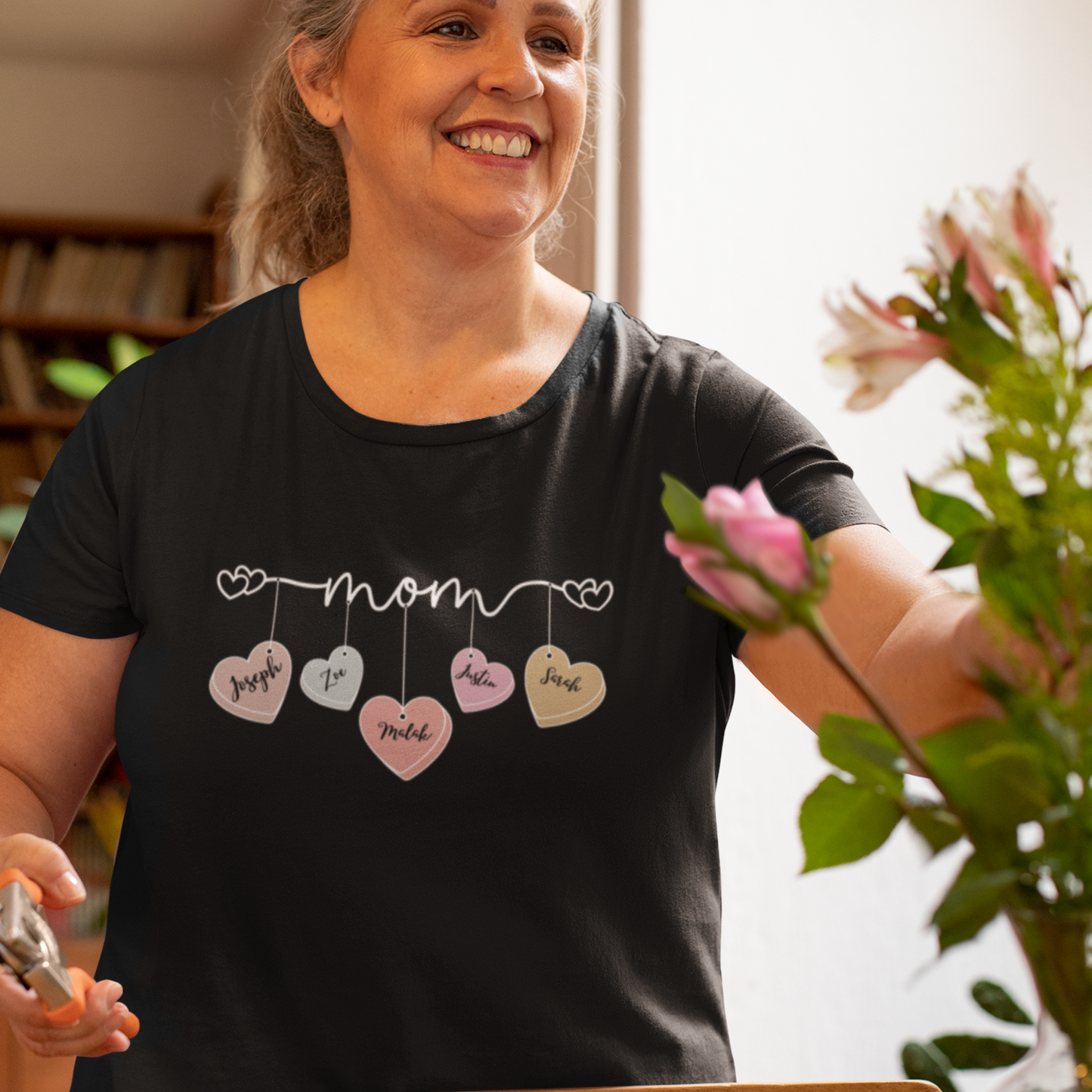 Mom Heart Unisex Heavy Cotton Tee, Gift for Mom, Mother's Day Tee, Cute Mom Shirt, Fam.ily Love Graphic Tee, Casual Wear