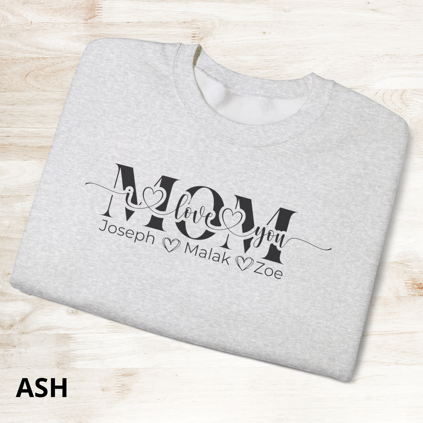 Mom Love You Personalized Sweatshirt, Mother's Day Gift, Family Sweatshirt, Cozy Mom Crewneck, Heartfelt Gift for Mom