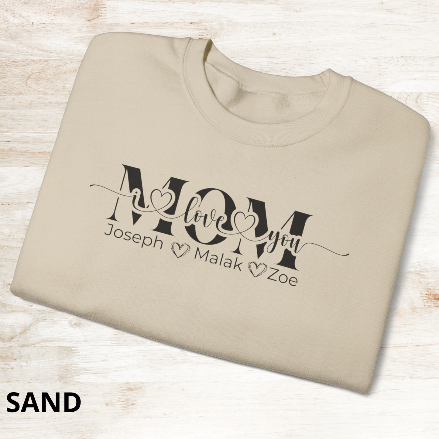 Mom Love You Personalized Sweatshirt, Mother's Day Gift, Family Sweatshirt, Cozy Mom Crewneck, Heartfelt Gift for Mom