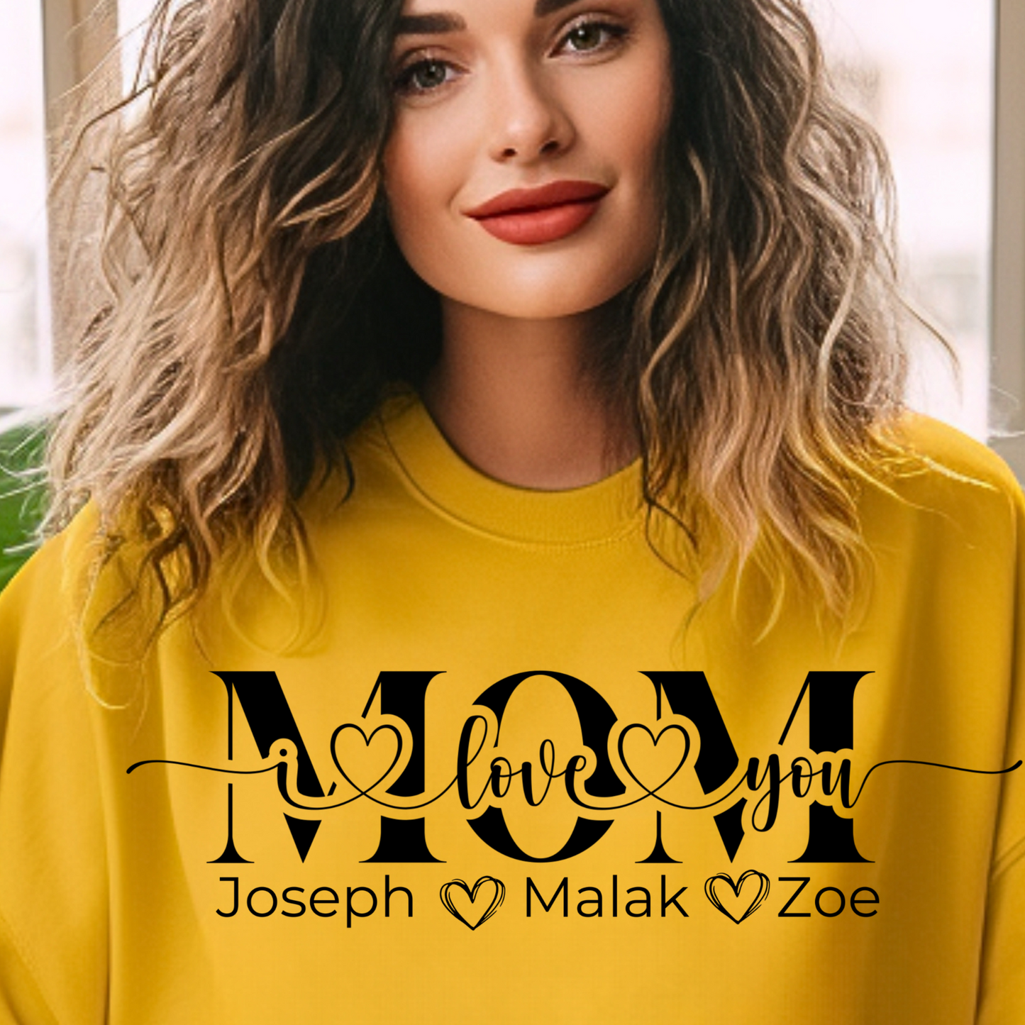 Mom Love You Personalized Sweatshirt, Mother's Day Gift, Family Sweatshirt, Cozy Mom Crewneck, Heartfelt Gift for Mom