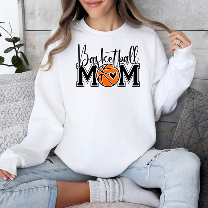 Basketball Mom Sweatshirt, Cozy Sportswear for Moms, Gifts for Basketball Moms, Team Spirit Hoodie, Game Day Casual Wear