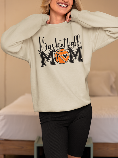 Basketball Mom Sweatshirt, Cozy Sportswear for Moms, Gifts for Basketball Moms, Team Spirit Hoodie, Game Day Casual Wear