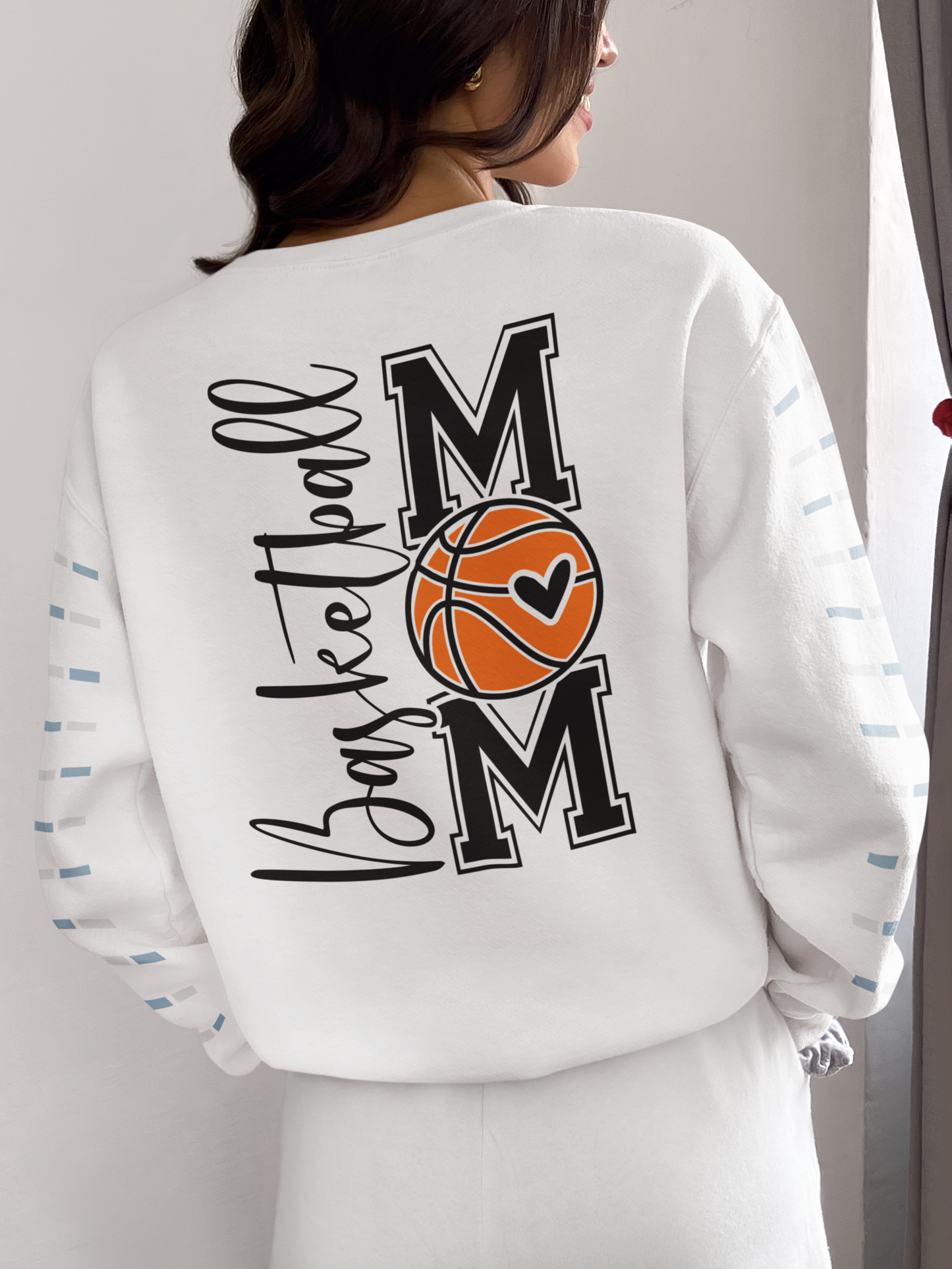 Basketball Mom Sweatshirt, Cozy Sportswear for Moms, Gifts for Basketball Moms, Team Spirit Hoodie, Game Day Casual Wear