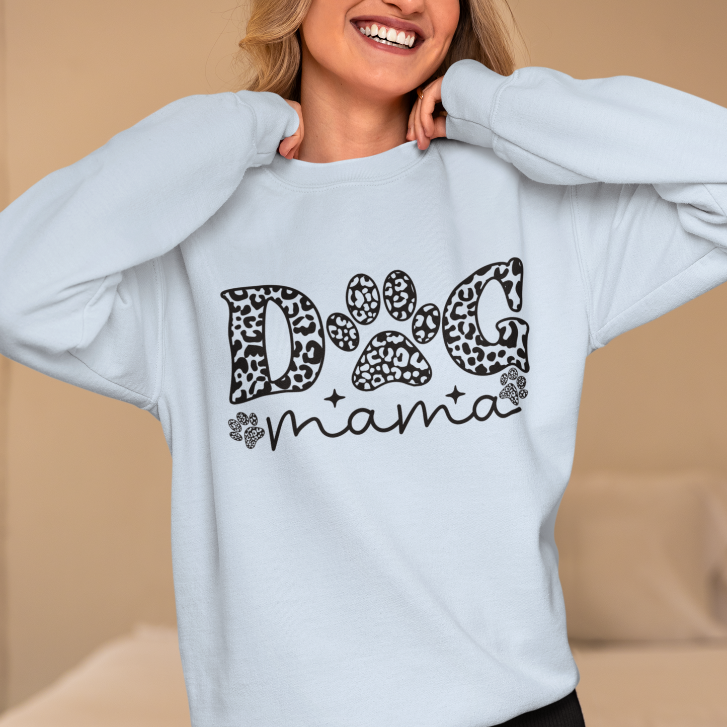 Dog Mama Crewneck Sweatshirt - Cozy Gift for Pet Lovers, Dog Mom Sweatshirt, Animal Lover Apparel, Cute Dog Parent Gift, Paw Print