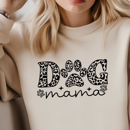 Dog Mama Crewneck Sweatshirt - Cozy Gift for Pet Lovers, Dog Mom Sweatshirt, Animal Lover Apparel, Cute Dog Parent Gift, Paw Print