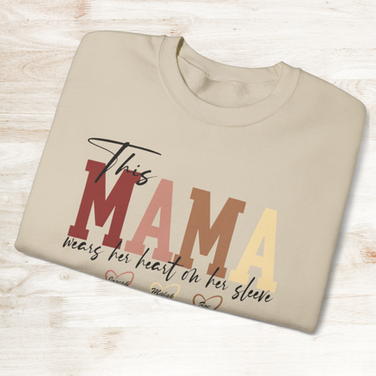 This Mama Heavy Blend Crewneck Sweatshirt | Perfect Gift for Mother's Day, Cozy Casual Wear, Family Gathering, Parenting, Love