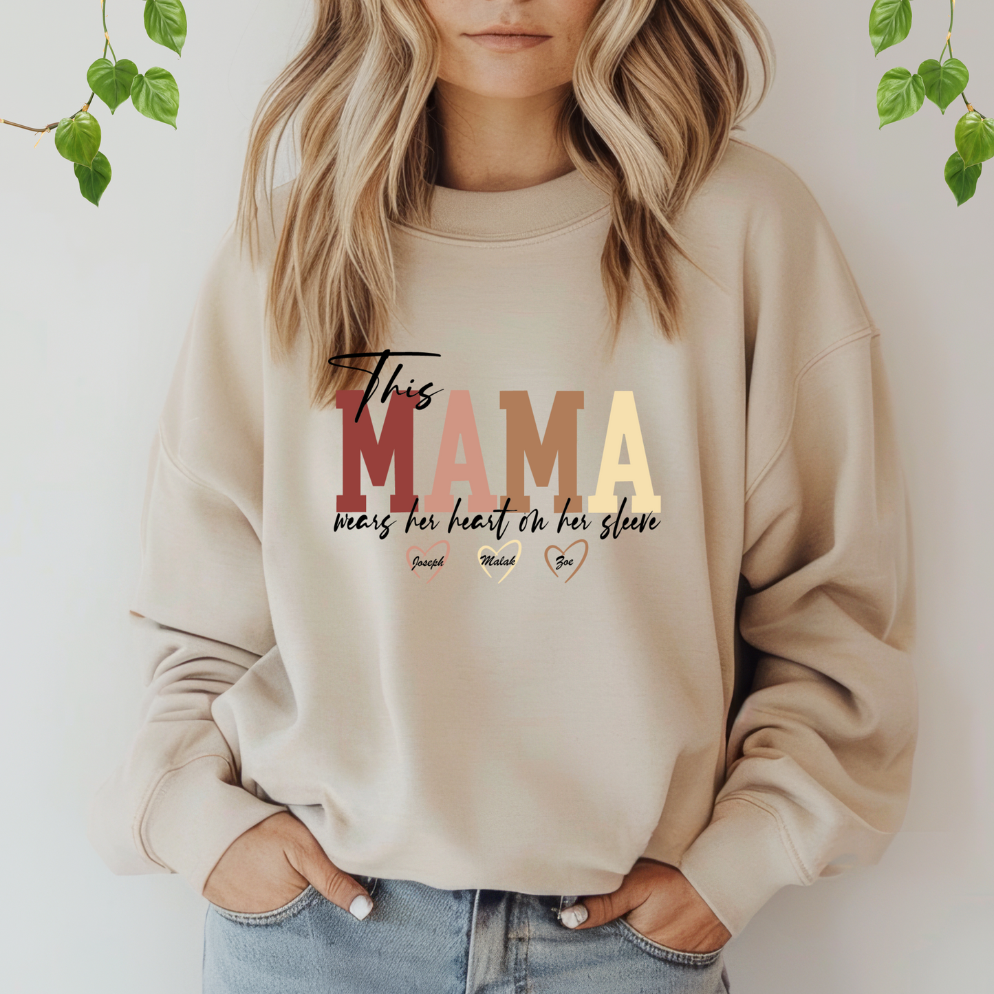 This Mama Heavy Blend Crewneck Sweatshirt | Perfect Gift for Mother's Day, Cozy Casual Wear, Family Gathering, Parenting, Love