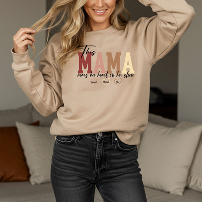 This Mama Heavy Blend Crewneck Sweatshirt | Perfect Gift for Mother's Day, Cozy Casual Wear, Family Gathering, Parenting, Love