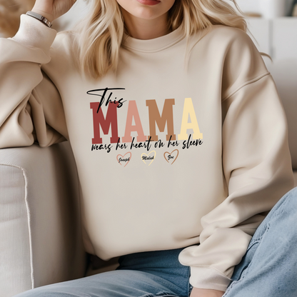 This Mama Heavy Blend Crewneck Sweatshirt | Perfect Gift for Mother's Day, Cozy Casual Wear, Family Gathering, Parenting, Love