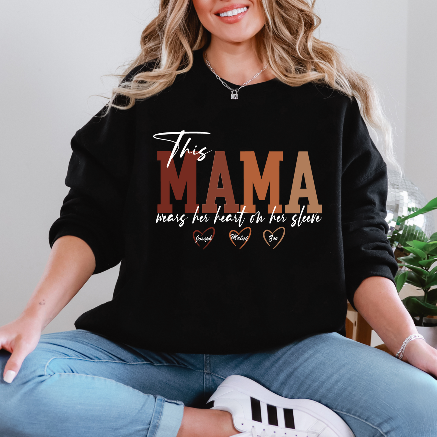 This Mama Heavy Blend Crewneck Sweatshirt | Perfect Gift for Mother's Day, Cozy Casual Wear, Family Gathering, Parenting, Love