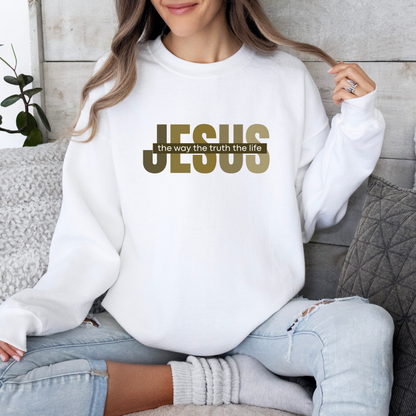 Jesus The Way The Truth The Life Sweatshirt, Womens Religious Sweatshirt, Faith Sweatshirt, Christian Sweatshirt, Bible Verse, Jesus Lover