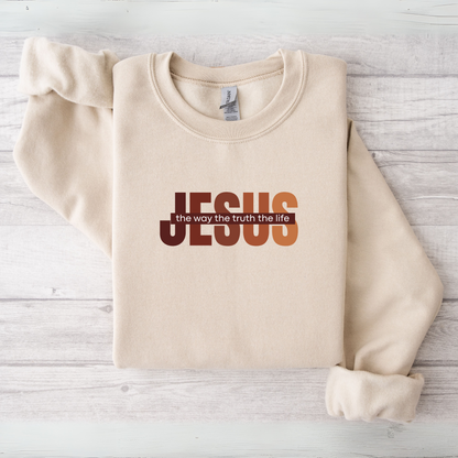 Jesus The Way The Truth The Life Sweatshirt, Womens Religious Sweatshirt, Faith Sweatshirt, Christian Sweatshirt, Bible Verse, Jesus Lover