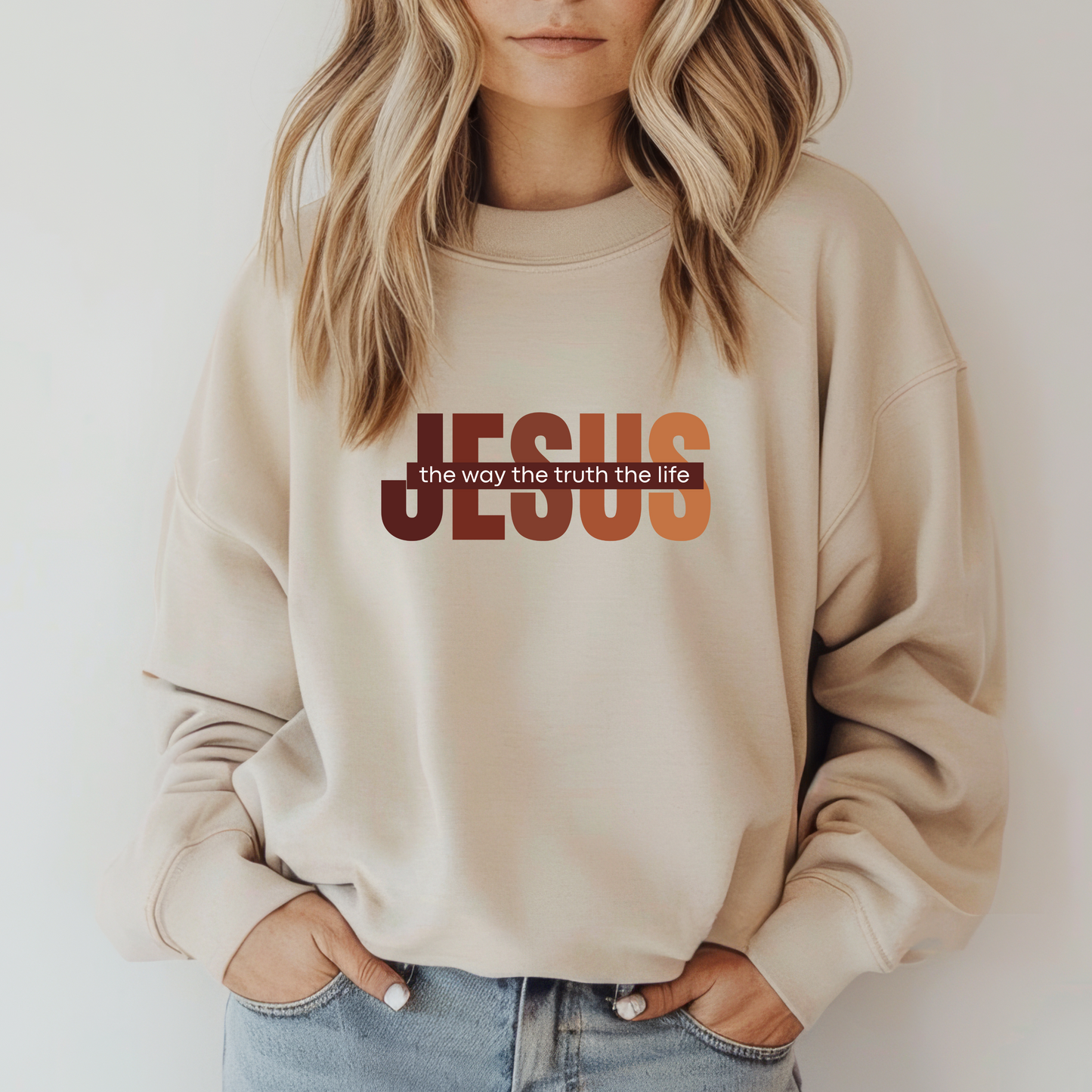 Jesus The Way The Truth The Life Sweatshirt, Womens Religious Sweatshirt, Faith Sweatshirt, Christian Sweatshirt, Bible Verse, Jesus Lover