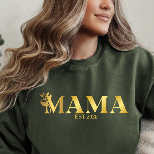 Mama Est. 2025 Sweatshirt | Cozy Unisex Crewneck | Perfect Gift for New Moms | Mother's Day, Baby Shower, Family Gatherings