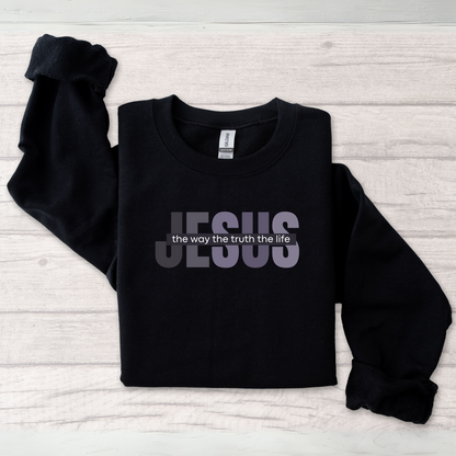 Jesus The Way The Truth The Life Sweatshirt, Womens Religious Sweatshirt, Faith Sweatshirt, Christian Sweatshirt, Bible Verse, Jesus Lover