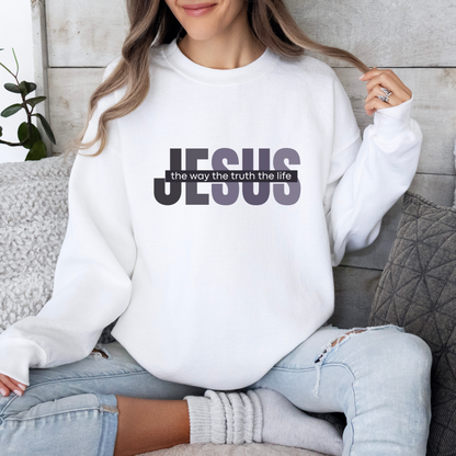 Jesus The Way The Truth The Life Sweatshirt, Womens Religious Sweatshirt, Faith Sweatshirt, Christian Sweatshirt, Bible Verse, Jesus Lover